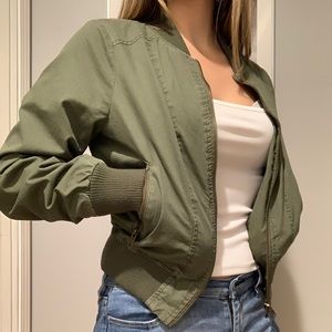 Green bomber jacket